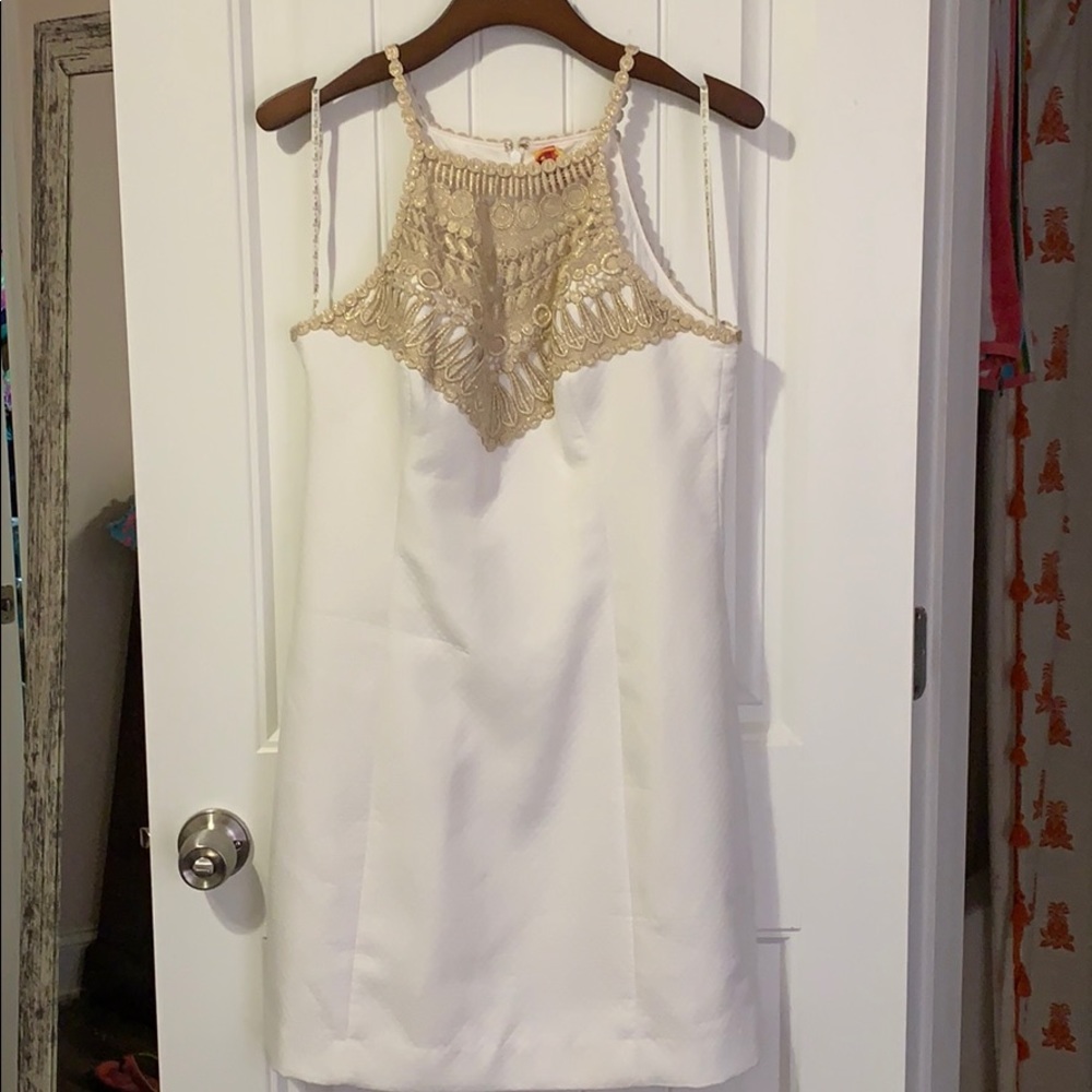 Lilly Pulitzer Pearl Shift Dress white size 8